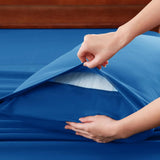 Hotel Soft Bed Sheet Set- Bedding Sheets & Pillowcases -Breathable Bedding - Wrinkle, Fade, Stain Resistant-Deep Pocket Flat Fitted Bed Sheet Set(Royal blue,Single)