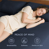 Hotel Soft Bed Sheet Set- Bedding Sheets & Pillowcases -Breathable Bedding - Wrinkle, Fade, Stain Resistant-Deep Pocket Flat Fitted Bed Sheet Set(Navy,Single)