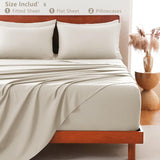Hotel Soft Bed Sheet Set- Bedding Sheets & Pillowcases -Breathable Bedding - Wrinkle, Fade, Stain Resistant-Deep Pocket Flat Fitted Bed Sheet Set(Cream White,Single)