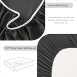 Hotel Soft Bed Sheet Set- Bedding Sheets & Pillowcases -Breathable Bedding - Wrinkle, Fade, Stain Resistant-Deep Pocket Flat Fitted Bed Sheet Set(Dark gray,Single)