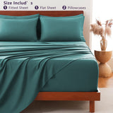 Hotel Soft Bed Sheet Set- Bedding Sheets & Pillowcases -Breathable Bedding - Wrinkle, Fade, Stain Resistant-Deep Pocket Flat Fitted Bed Sheet Set(Biscay blue,Single)
