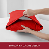3 Piece Fitted Sheet Set- Fitted Sheet & Pillowcases -Breathable Bedding - Wrinkle, Fade, Stain Resistant- 40cm Deep Pocket Fitted Bed Sheet Set(Red,Double)