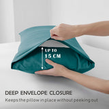 3 Piece Fitted Sheet Set- Fitted Sheet & Pillowcases -Breathable Bedding - Wrinkle, Fade, Stain Resistant- 40cm Deep Pocket Fitted Bed Sheet Set(Biscay blue,Double)