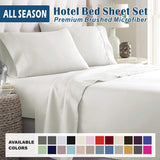 4 Piece Bed Sheet Set- Bedding Sheets & Pillowcases -Breathable Bedding - Wrinkle, Fade, Stain Resistant-Deep Pocket Flat Fitted Bed Sheet Set(Raw white,Double)