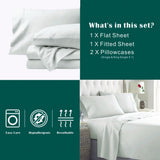 4 Piece Bed Sheet Set- Bedding Sheets & Pillowcases -Breathable Bedding - Wrinkle, Fade, Stain Resistant-Deep Pocket Flat Fitted Bed Sheet Set(Raw white,Double)