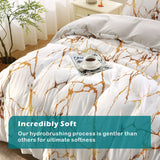 3 Piece Hotel Soft Microfiber Quilt Cover Set-2000TC Duvet/Donna Cover Set & Pillowcases -1 Quilt Cover Zipper Closure & 1 x Pillowcases-Breathable Bedding - Wrinkle, Fade, Stain Resistant(Marble Gleam,King)