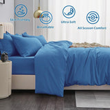 3 Piece Hotel Soft Microfiber Quilt Cover Set-2000TC Duvet/Donna Cover Set & Pillowcases -1 Quilt Cover Zipper Closure & 1 x Pillowcases-Breathable Bedding - Wrinkle, Fade, Stain Resistant(Ocean,King)