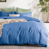 3 Piece Hotel Soft Microfiber Quilt Cover Set-2000TC Duvet/Donna Cover Set & Pillowcases -1 Quilt Cover Zipper Closure & 1 x Pillowcases-Breathable Bedding - Wrinkle, Fade, Stain Resistant(Ocean,King)