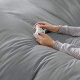 3 Piece Hotel Soft Microfiber Quilt Cover Set-2000TC Duvet/Donna Cover Set & Pillowcases -1 Quilt Cover Zipper Closure & 1 x Pillowcases-Breathable Bedding - Wrinkle, Fade, Stain Resistant(Grey,King)