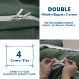 3 Piece Hotel Soft Microfiber Quilt Cover Set-2000TC Duvet/Donna Cover Set & Pillowcases -1 Quilt Cover Zipper Closure & 1 x Pillowcases-Breathable Bedding - Wrinkle, Fade, Stain Resistant(Olive green,King)