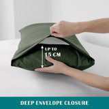 3 Piece Hotel Soft Microfiber Quilt Cover Set-2000TC Duvet/Donna Cover Set & Pillowcases -1 Quilt Cover Zipper Closure & 1 x Pillowcases-Breathable Bedding - Wrinkle, Fade, Stain Resistant(Olive green,King)