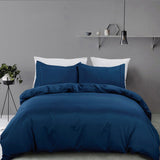 3 Piece Hotel Soft Microfiber Quilt Cover Set-2000TC Duvet/Donna Cover Set & Pillowcases -1 Quilt Cover Zipper Closure & 1 x Pillowcases-Breathable Bedding - Wrinkle, Fade, Stain Resistant(Navy,King)