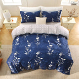 3 Piece Hotel Soft Microfiber Quilt Cover Set-2000TC Duvet/Donna Cover Set & Pillowcases -1 Quilt Cover Zipper Closure & 1 x Pillowcases-Breathable Bedding - Wrinkle, Fade, Stain Resistant(Navy Floral,King)