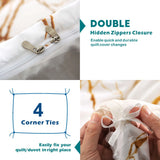 3 Piece Hotel Soft Microfiber Quilt Cover Set-2000TC Duvet/Donna Cover Set & Pillowcases -1 Quilt Cover Zipper Closure & 1 x Pillowcases-Breathable Bedding - Wrinkle, Fade, Stain Resistant(Modern Geometric,King)