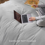 3 Piece Hotel Soft Microfiber Quilt Cover Set-2000TC Duvet/Donna Cover Set & Pillowcases -1 Quilt Cover Zipper Closure & 1 x Pillowcases-Breathable Bedding - Wrinkle, Fade, Stain Resistant(Silver-gray,King)