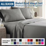 4 Piece Bed Sheet Set- Bedding Sheets & Pillowcases -Breathable Bedding - Wrinkle, Fade, Stain Resistant-Deep Pocket Flat Fitted Bed Sheet Set(Grey,King)