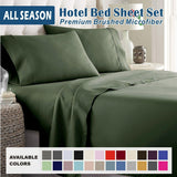 4 Piece Bed Sheet Set- Bedding Sheets & Pillowcases -Breathable Bedding - Wrinkle, Fade, Stain Resistant-Deep Pocket Flat Fitted Bed Sheet Set(Olive green,King)