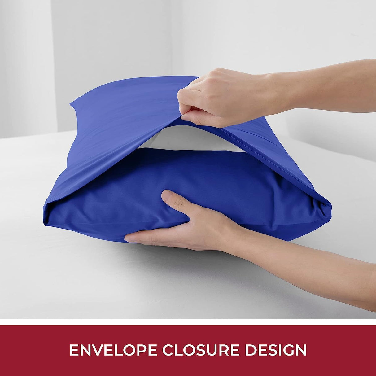 2 Piece Fitted Sheet Set- Fitted Sheet & Pillowcases -Breathable Bedding - Wrinkle, Fade, Stain Resistant- 40cm Deep Pocket Fitted Bed Sheet Set(Royal blue,King Single)