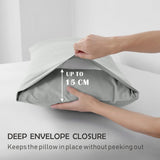 2 Piece Fitted Sheet Set- Fitted Sheet & Pillowcases -Breathable Bedding - Wrinkle, Fade, Stain Resistant- 40cm Deep Pocket Fitted Bed Sheet Set(Silver-gray,King Single)