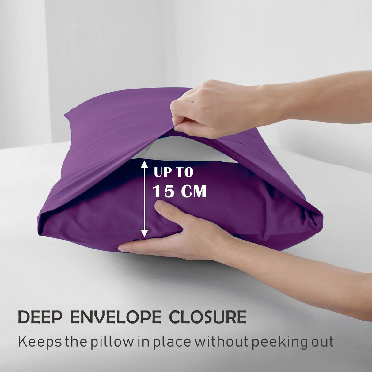 2 Piece Fitted Sheet Set- Fitted Sheet & Pillowcases -Breathable Bedding - Wrinkle, Fade, Stain Resistant- 40cm Deep Pocket Fitted Bed Sheet Set(Purple,King Single)