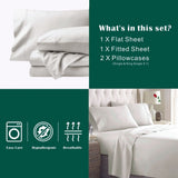 3 Piece Bed Sheet Set- Bedding Sheets & Pillowcases -Breathable Bedding - Wrinkle, Fade, Stain Resistant-Deep Pocket Flat Fitted Bed Sheet Set(Raw white,King Single)