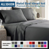3 Piece Bed Sheet Set- Bedding Sheets & Pillowcases -Breathable Bedding - Wrinkle, Fade, Stain Resistant-Deep Pocket Flat Fitted Bed Sheet Set(Dark gray,King Single)