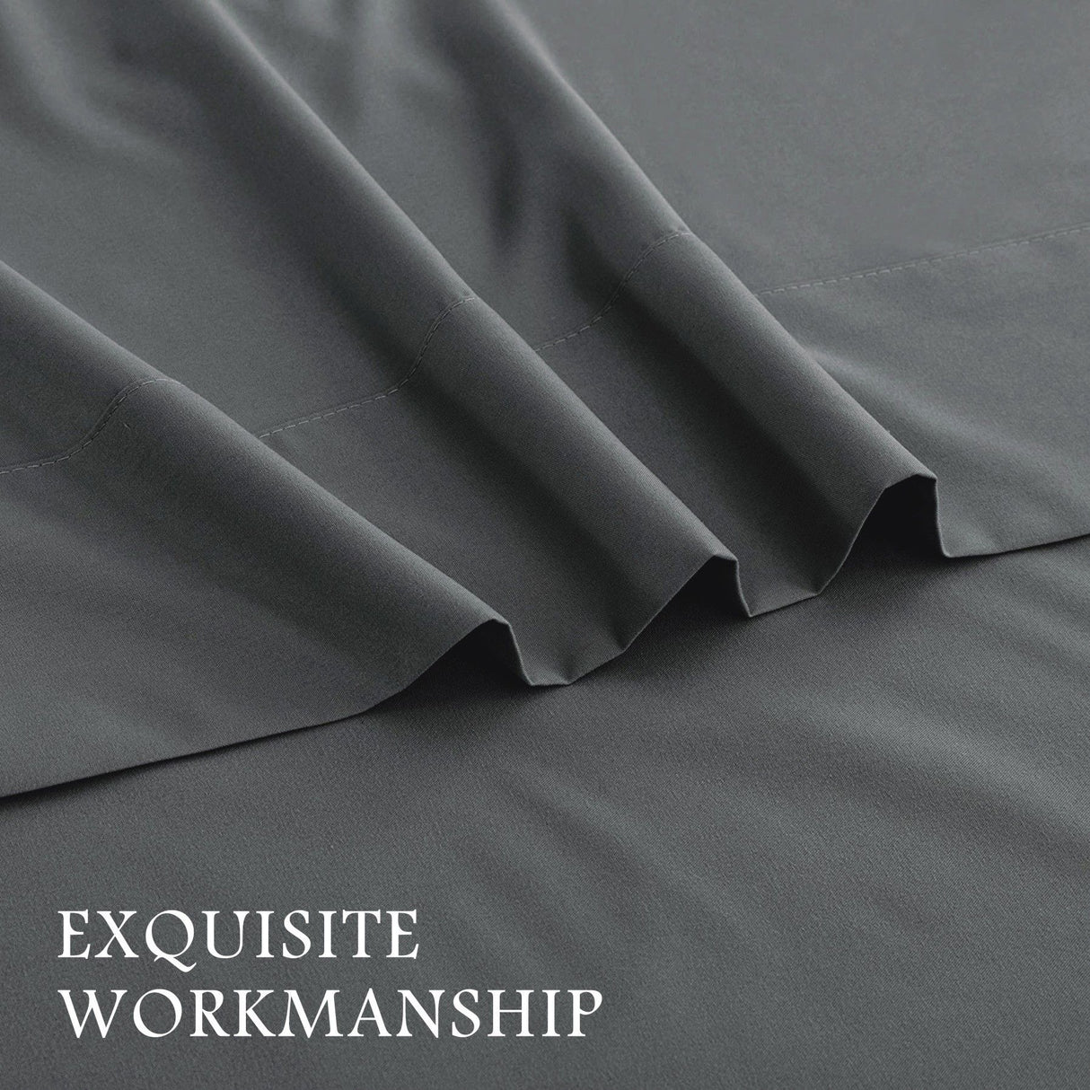 3 Piece Bed Sheet Set- Bedding Sheets & Pillowcases -Breathable Bedding - Wrinkle, Fade, Stain Resistant-Deep Pocket Flat Fitted Bed Sheet Set(Dark gray,King Single)