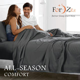 3 Piece Bed Sheet Set- Bedding Sheets & Pillowcases -Breathable Bedding - Wrinkle, Fade, Stain Resistant-Deep Pocket Flat Fitted Bed Sheet Set(Dark gray,King Single)