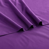 3 Piece Bed Sheet Set- Bedding Sheets & Pillowcases -Breathable Bedding - Wrinkle, Fade, Stain Resistant-Deep Pocket Flat Fitted Bed Sheet Set(Purple,King Single)