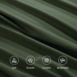 4 Piece Bed Sheet Set- Bedding Sheets & Pillowcases -Breathable Bedding - Wrinkle, Fade, Stain Resistant-Deep Pocket Flat Fitted Bed Sheet Set(Olive green,Queen)