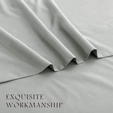 4 Piece Bed Sheet Set- Bedding Sheets & Pillowcases -Breathable Bedding - Wrinkle, Fade, Stain Resistant-Deep Pocket Flat Fitted Bed Sheet Set(Silver-gray,Queen)