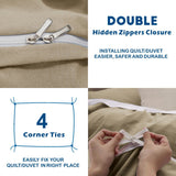 2 Piece Hotel Soft Microfiber Quilt Cover Set-2000TC Duvet/Donna Cover Set & Pillowcases -1 Quilt Cover Zipper Closure & 1 x Pillowcases-Breathable Bedding - Wrinkle, Fade, Stain Resistant(Camel Beige,Single)