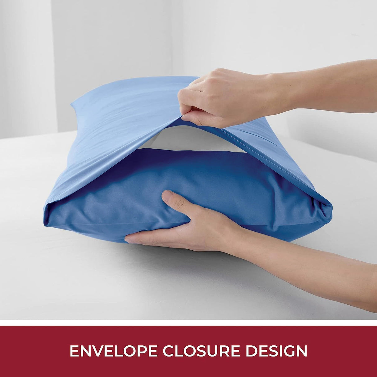 2 Piece Fitted Sheet Set- Fitted Sheet & Pillowcases -Breathable Bedding - Wrinkle, Fade, Stain Resistant- 40cm Deep Pocket Fitted Bed Sheet Set(Ocean,Single)