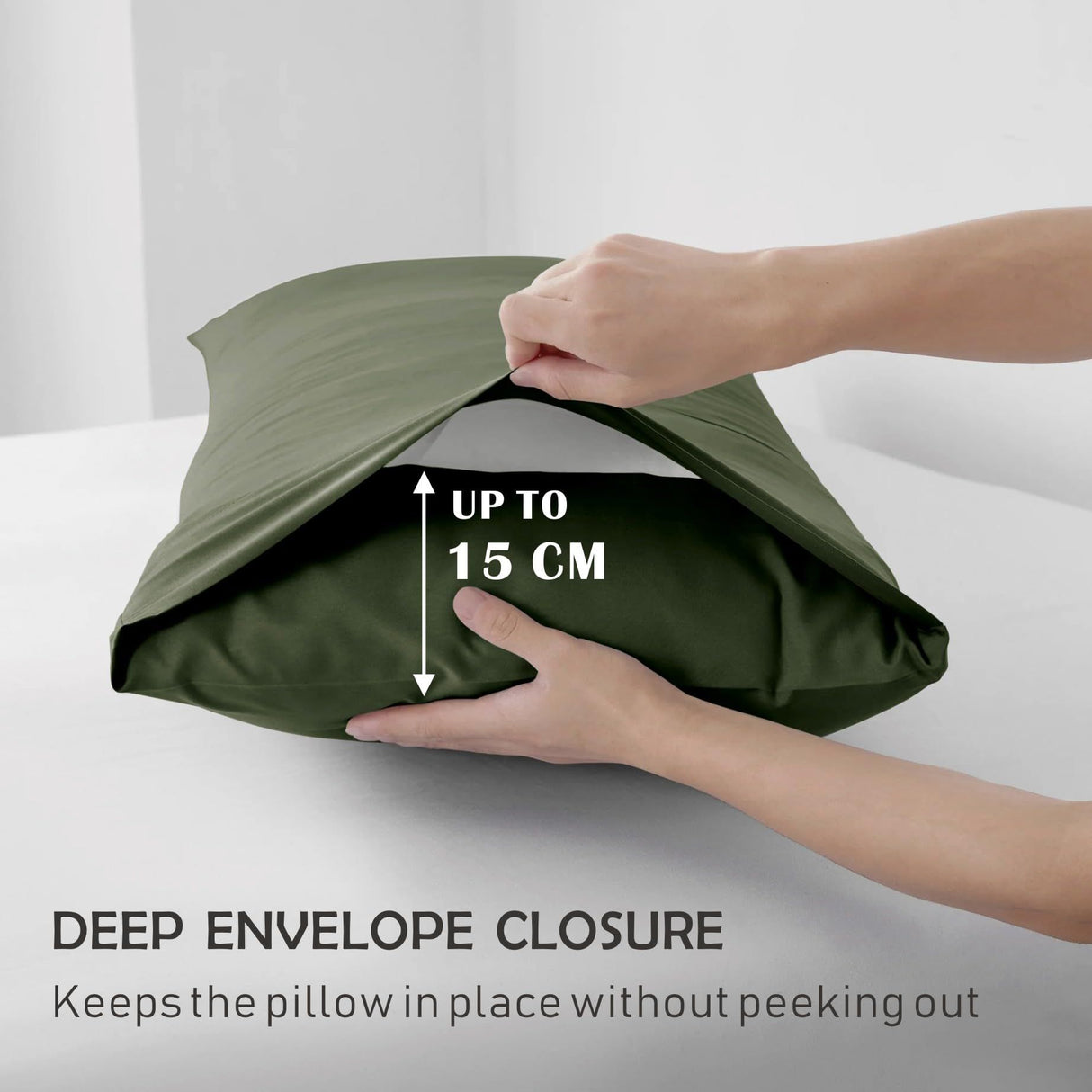 2 Piece Fitted Sheet Set- Fitted Sheet & Pillowcases -Breathable Bedding - Wrinkle, Fade, Stain Resistant- 40cm Deep Pocket Fitted Bed Sheet Set(Olive green,Single)