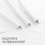 3 Piece Bed Sheet Set- Bedding Sheets & Pillowcases -Breathable Bedding - Wrinkle, Fade, Stain Resistant-Deep Pocket Flat Fitted Bed Sheet Set(White,Single)