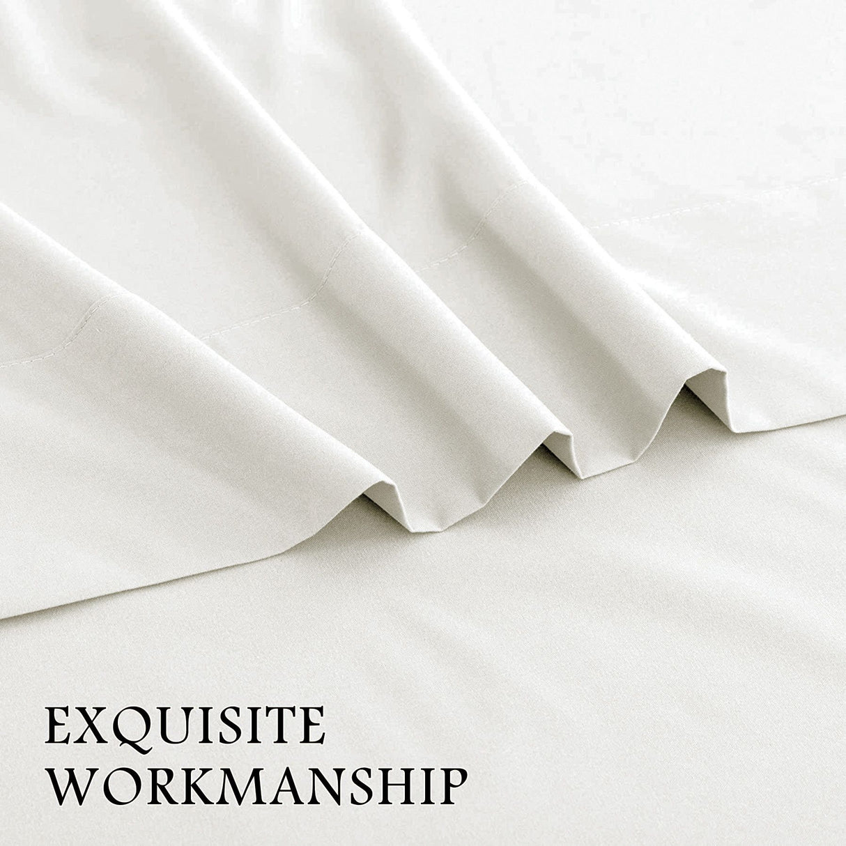 3 Piece Bed Sheet Set- Bedding Sheets & Pillowcases -Breathable Bedding - Wrinkle, Fade, Stain Resistant-Deep Pocket Flat Fitted Bed Sheet Set(Raw white,Single)