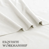 3 Piece Bed Sheet Set- Bedding Sheets & Pillowcases -Breathable Bedding - Wrinkle, Fade, Stain Resistant-Deep Pocket Flat Fitted Bed Sheet Set(Raw white,Single)
