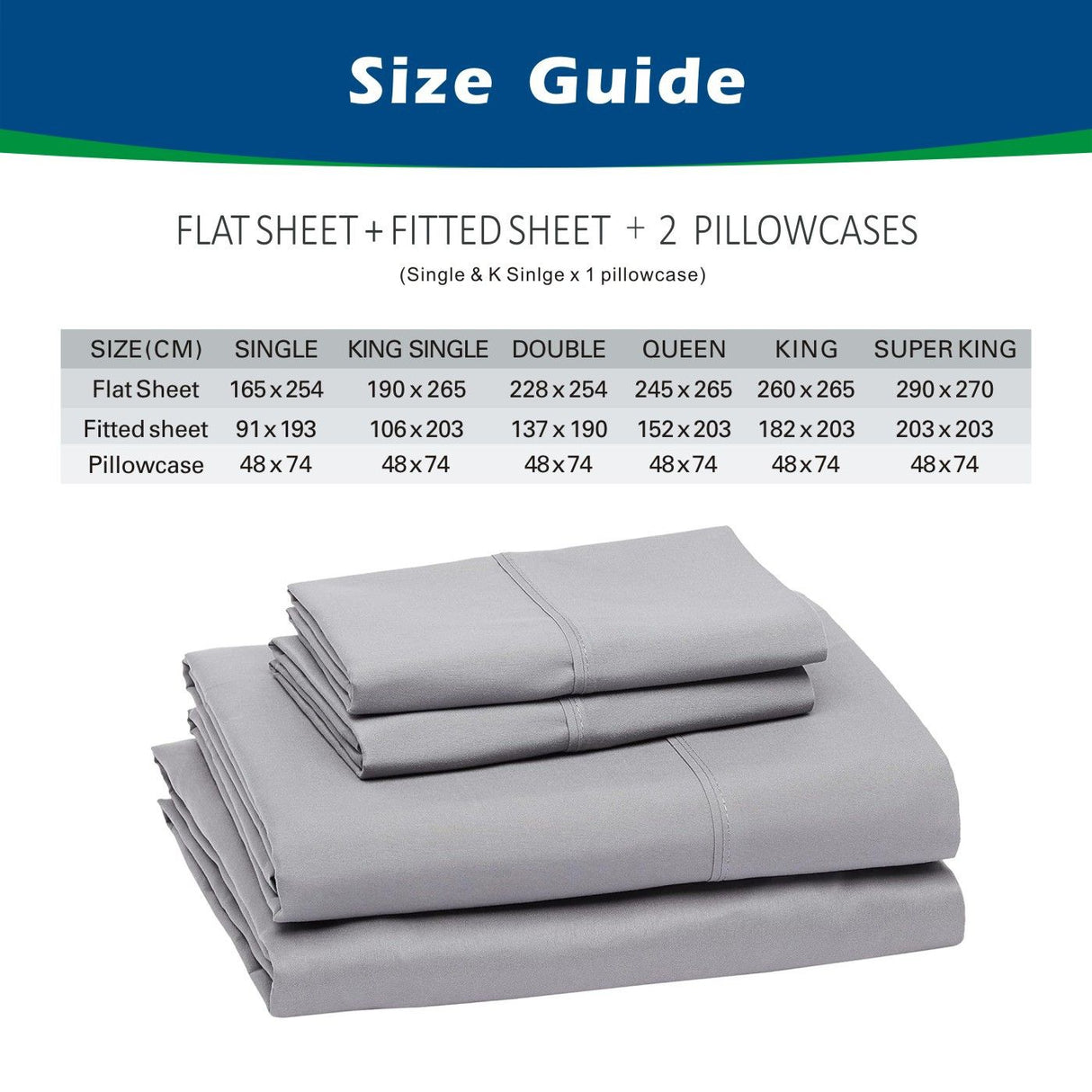 3 Piece Bed Sheet Set- Bedding Sheets & Pillowcases -Breathable Bedding - Wrinkle, Fade, Stain Resistant-Deep Pocket Flat Fitted Bed Sheet Set(Biscay blue,Single)