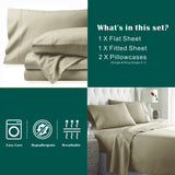 3 Piece Bed Sheet Set- Bedding Sheets & Pillowcases -Breathable Bedding - Wrinkle, Fade, Stain Resistant-Deep Pocket Flat Fitted Bed Sheet Set(Camel Beige,Single)
