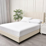 3 Piece Fitted Sheet Set- Fitted Sheet & Pillowcases -Breathable Bedding - Wrinkle, Fade, Stain Resistant- 40cm Deep Pocket Fitted Bed Sheet Set(White,Super King)