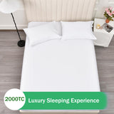 3 Piece Fitted Sheet Set- Fitted Sheet & Pillowcases -Breathable Bedding - Wrinkle, Fade, Stain Resistant- 40cm Deep Pocket Fitted Bed Sheet Set(Raw white,Super King)