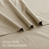 3 Piece Fitted Sheet Set- Fitted Sheet & Pillowcases -Breathable Bedding - Wrinkle, Fade, Stain Resistant- 40cm Deep Pocket Fitted Bed Sheet Set(Camel Beige,Super King)