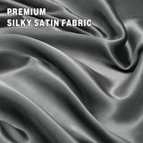 Art Silk Satin Sheet Set Hotel 4 Pieces Fitted/Flat Sheet Bedding Set-Luxury Soft Silky Sheets for Hair and Skin, Similar to Silk Bed Sheets Set 4 Pieces(King,Grey)