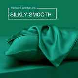 Art Silk Satin Sheet Set Hotel 4 Pieces Fitted/Flat Sheet Bedding Set-Luxury Soft Silky Sheets for Hair and Skin, Similar to Silk Bed Sheets Set 4 Pieces(King,Green)