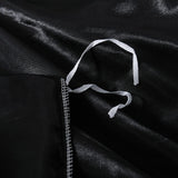 Satin Quilt cover Set Hotel 3 Pieces Quilt cover with Pillowcase, Art Silk Bedding Set-Luxury Soft Silky pillowcase for Hair and Skin, Similar to Silk Duvet/Donna Cover Set- 3 Pieces(Queen,Black)