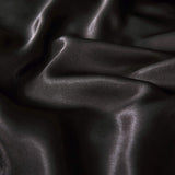 Satin Quilt cover Set Hotel 3 Pieces Quilt cover with Pillowcase, Art Silk Bedding Set-Luxury Soft Silky pillowcase for Hair and Skin, Similar to Silk Duvet/Donna Cover Set- 3 Pieces(Queen,Black)