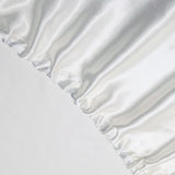 Art Silk Satin Sheet Set Hotel 4 Pieces Fitted/Flat Sheet Bedding Set-Luxury Soft Silky Sheets for Hair and Skin, Similar to Silk Bed Sheets Set 4 Pieces(Queen,White)