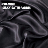Art Silk Satin Sheet Set Hotel 4 Pieces Fitted/Flat Sheet Bedding Set-Luxury Soft Silky Sheets for Hair and Skin, Similar to Silk Bed Sheets Set 4 Pieces(Queen,Black)