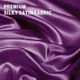 Art Silk Satin Sheet Set Hotel 4 Pieces Fitted/Flat Sheet Bedding Set-Luxury Soft Silky Sheets for Hair and Skin, Similar to Silk Bed Sheets Set 4 Pieces(Queen,Purple)