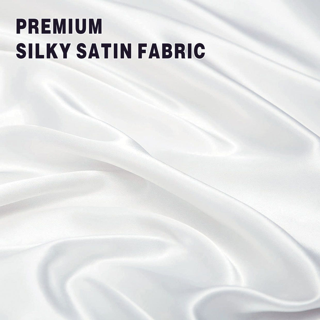 Art Silk Satin Sheet Set Hotel 4 Pieces Fitted/Flat Sheet Bedding Set-Luxury Soft Silky Sheets for Hair and Skin, Similar to Silk Bed Sheets Set 4 Pieces(Super King,White)